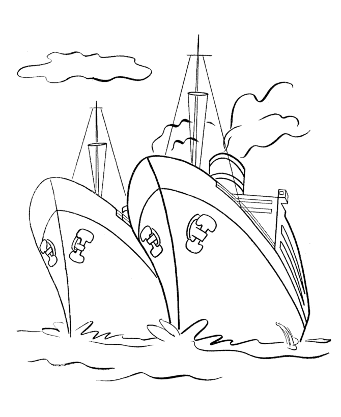 Ships and boats coloring pages