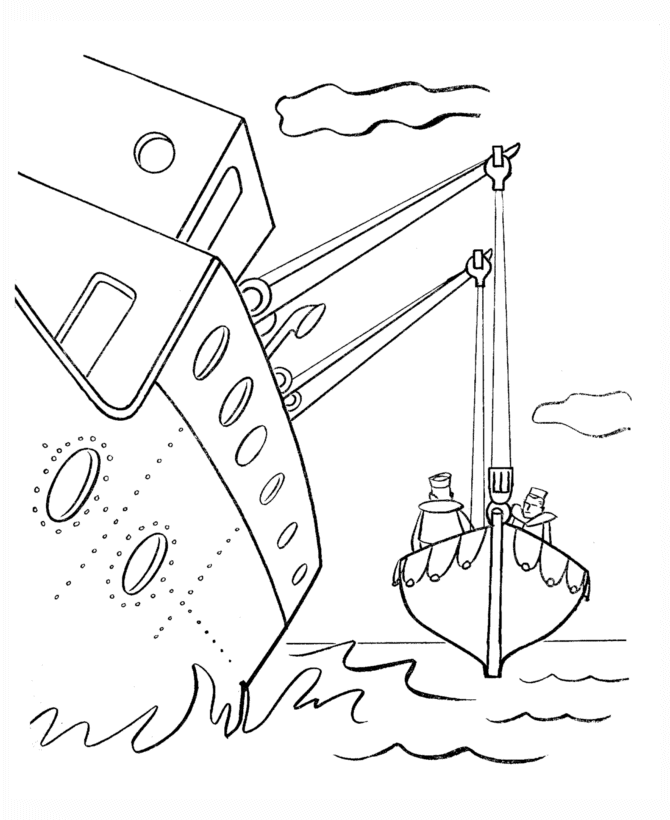 Ships and boats coloring pages