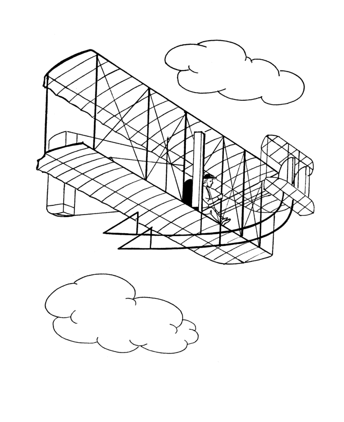 Wright Brothers airplane coloring pages