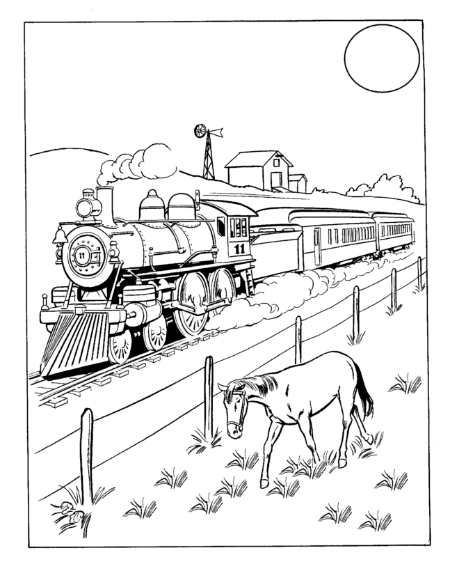 train and railroad coloring pages