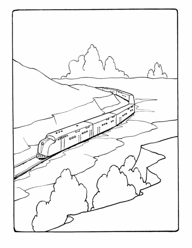 train and railroad coloring pages