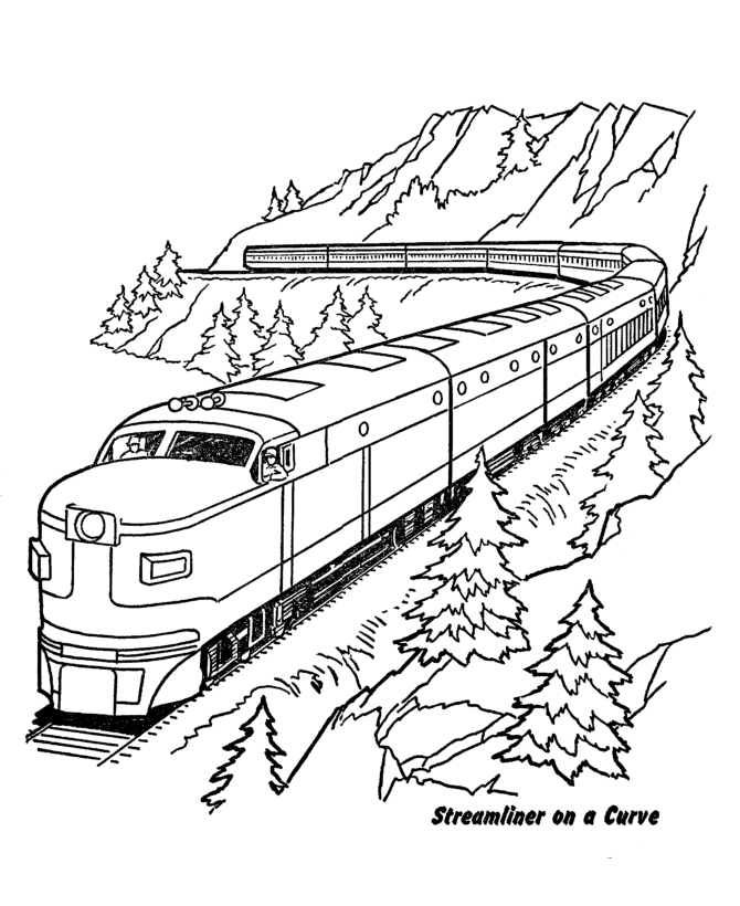 train and railroad coloring pages