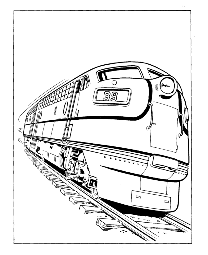 train and railroad coloring pages