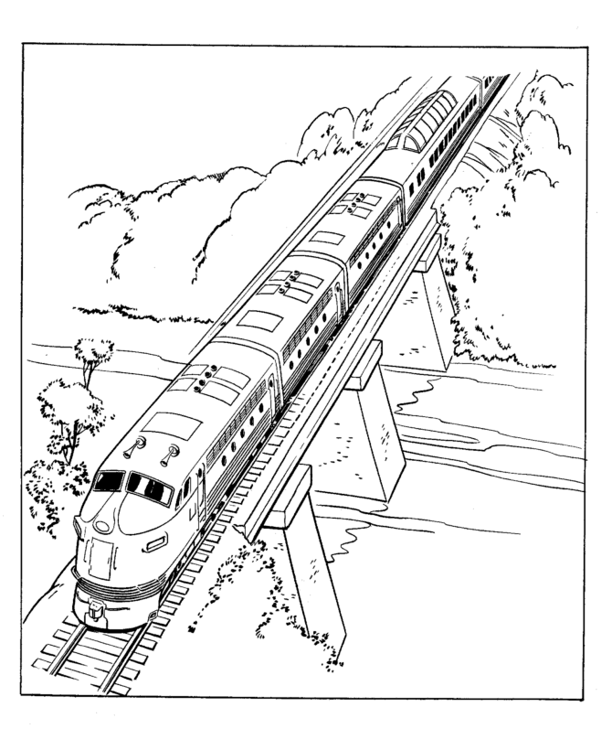 train and railroad coloring pages