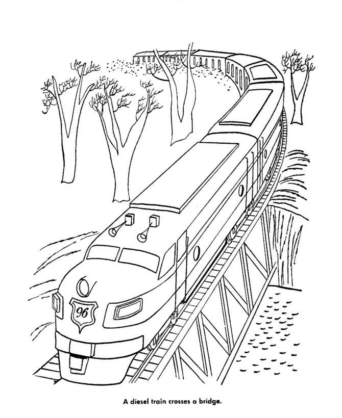 train and railroad coloring pages