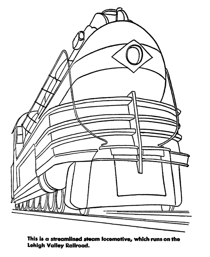 Rail train Coloring pages - Streamlined diesel engine ...