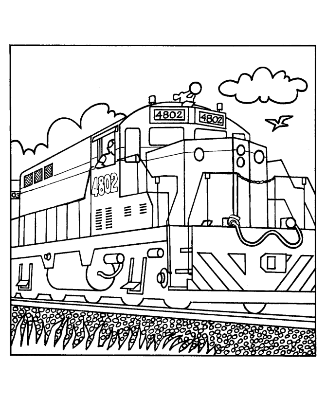 freight trains coloring pages