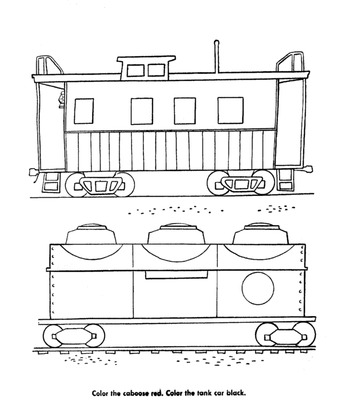 Freight Train And Railroad Coloring Pages Diesel Electric Engine Coloring