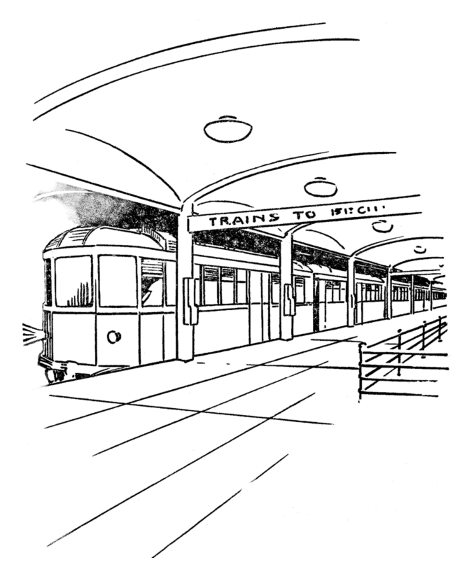 Trolley Cable car coloring pages