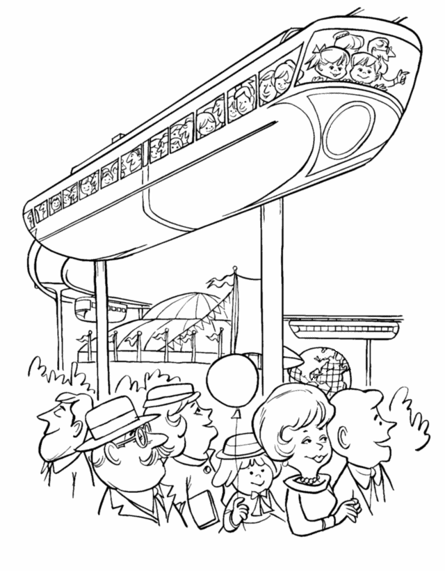 Monorail train coloring pages