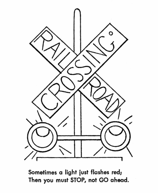 Railroad Crossing Coloring Sheet Coloring Pages