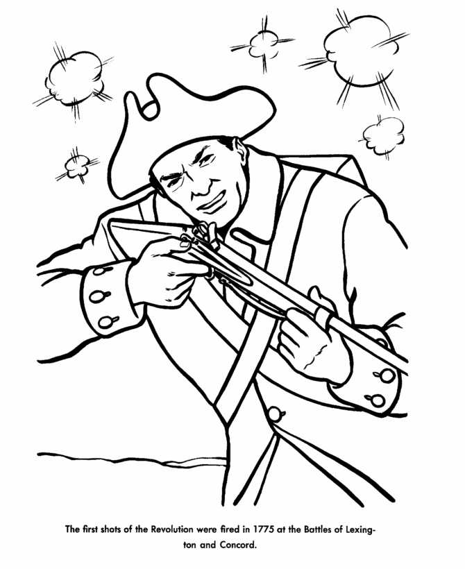 American veterans of Lexington / Concord - Veterans Day Coloring page