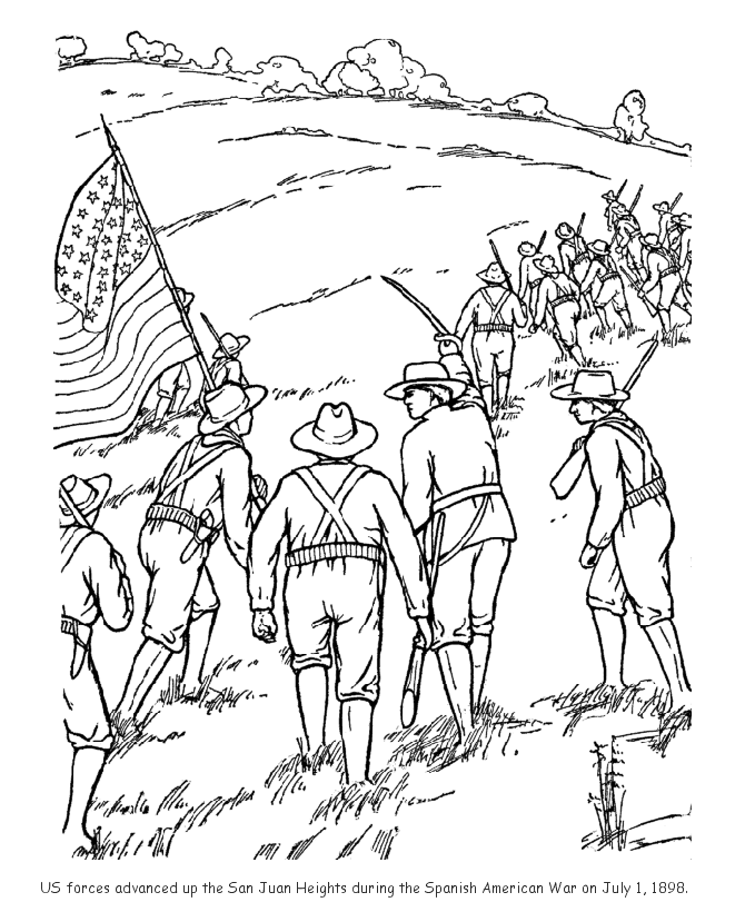 Spanish-American War Veteran - Veterans Day Coloring page