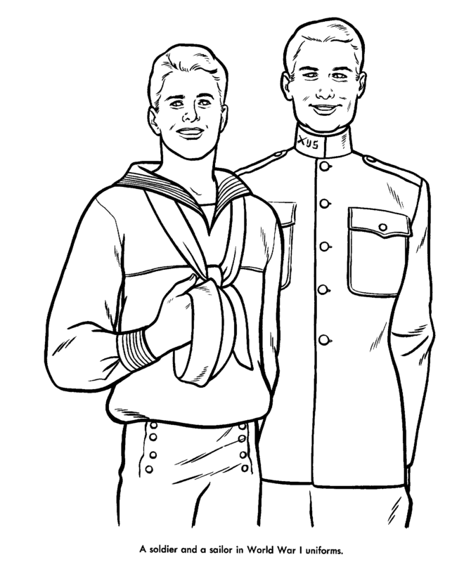 Spanish-American War Veteran - Veterans Day Coloring page