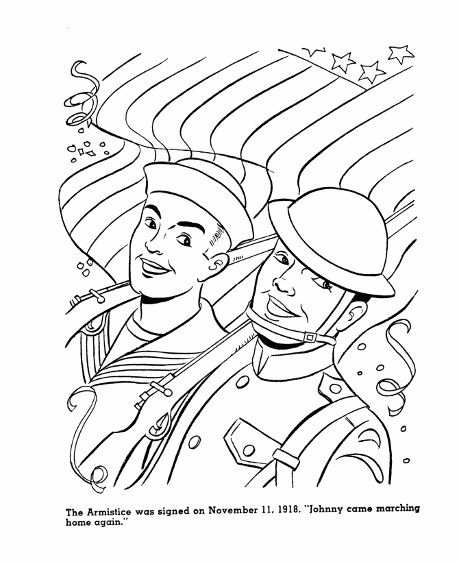 World War I - Armistice - Veterans Day Coloring page