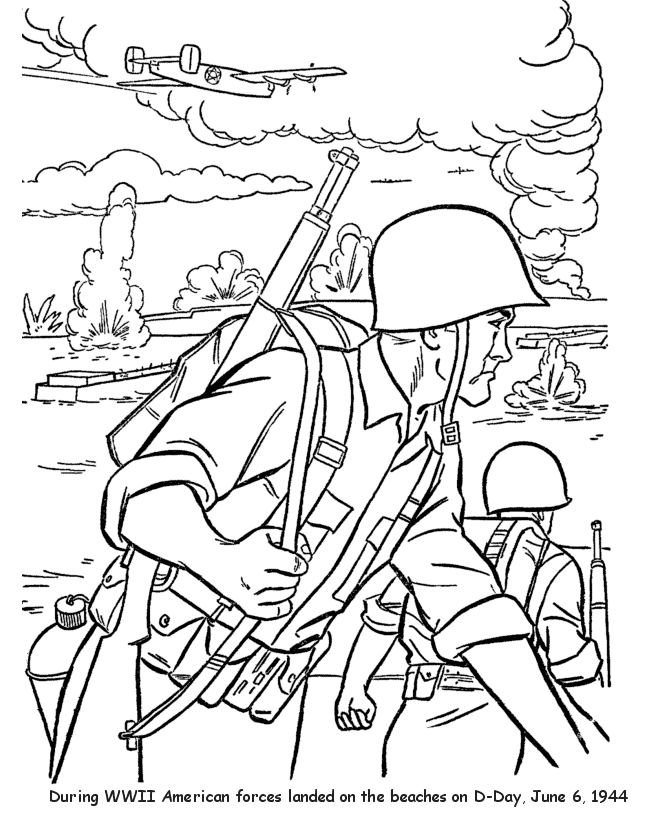 Second World War - Veterans Day Coloring page