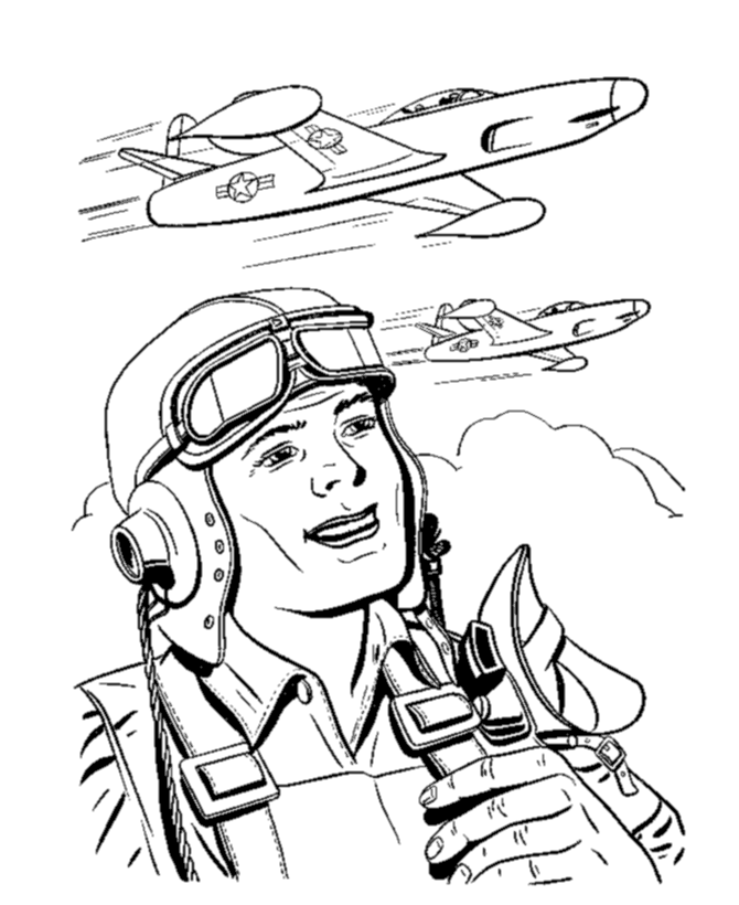 Korean War jet Coloring page