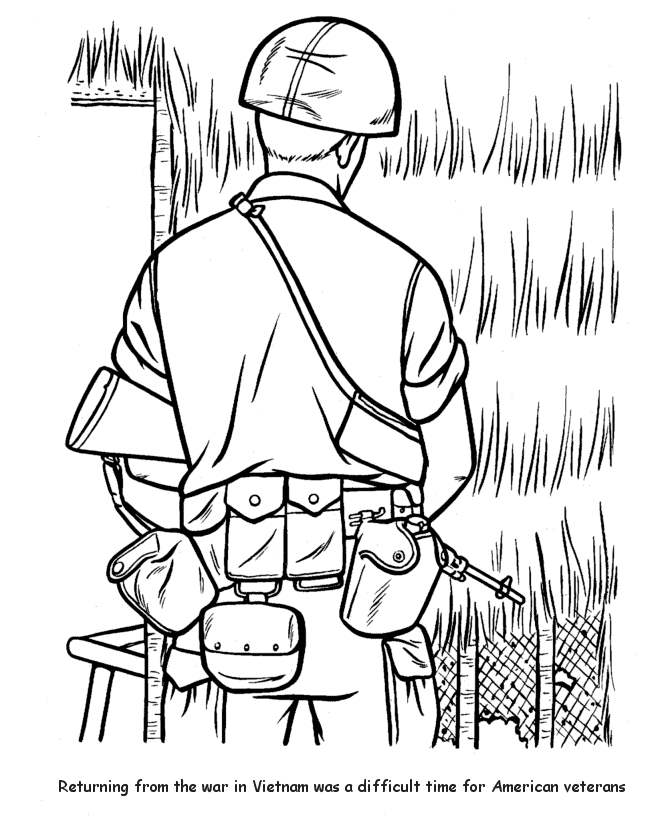 Vietnam War Veterans - Veterans Day Coloring page