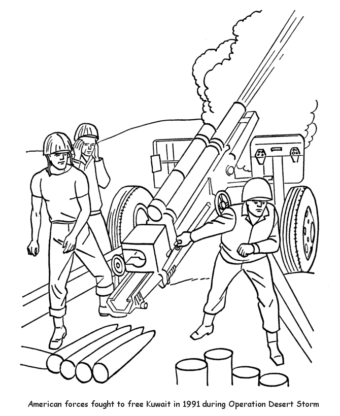 Gulf War I - Desert Storm Veterans - Veterans Day Coloring page