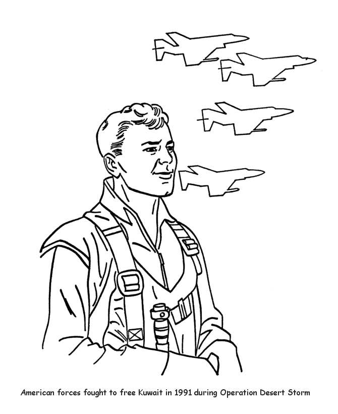 Gulf War - Air Force Veterans - Veterans Day Coloring page