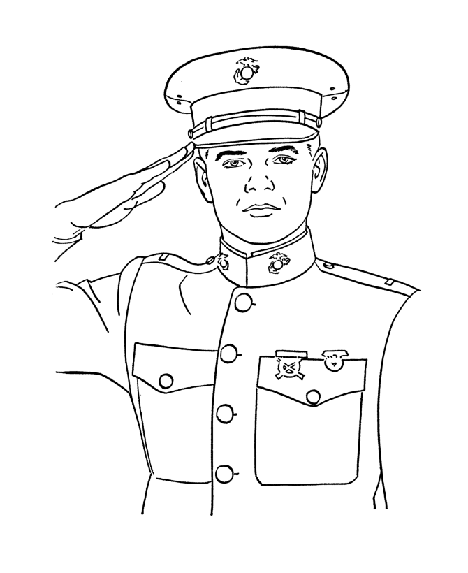 Marine Veterans - Veterans Day Coloring page