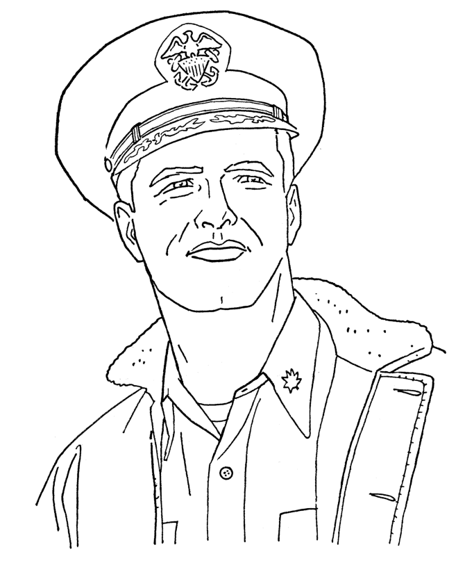 American Navy officer - Veterans Day Coloring page