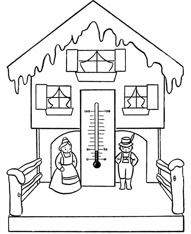 Swiss winter coloring page