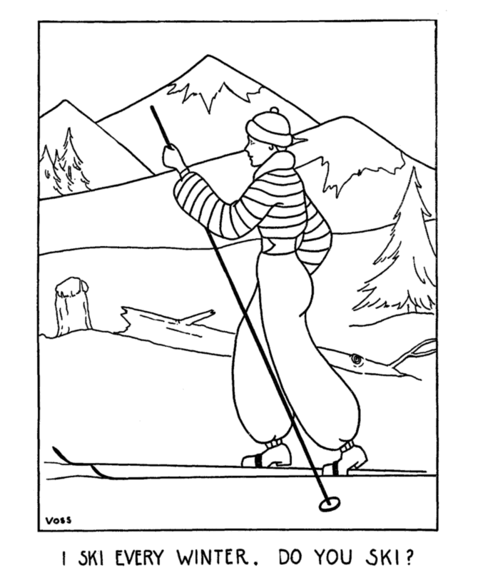 Cross Country Skiing coloring page