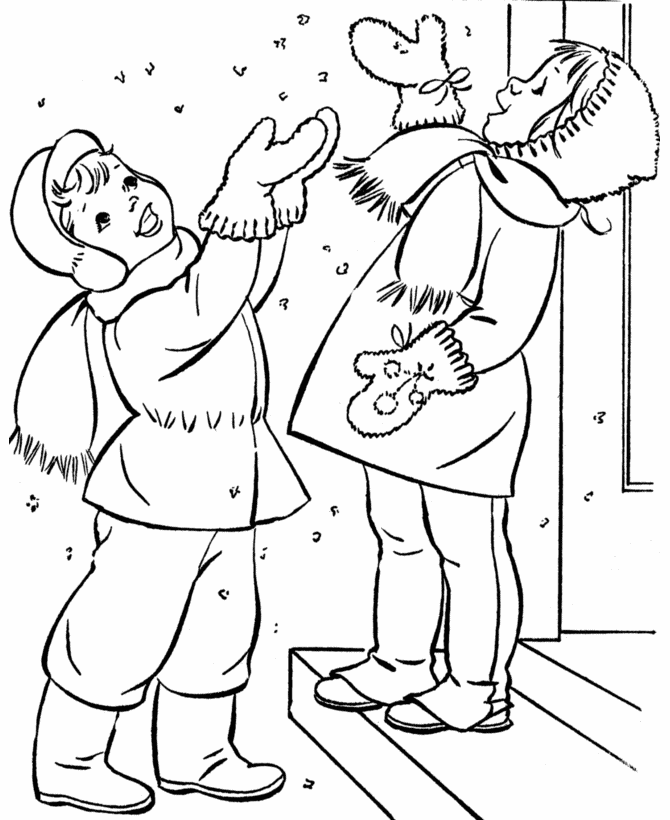 New snowfall coloring page