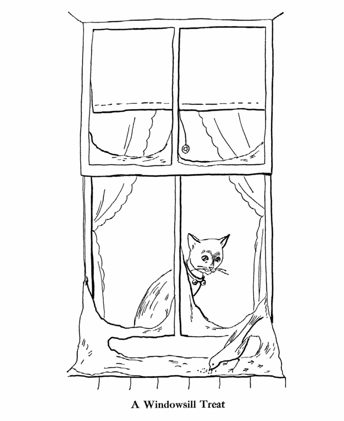 Winter scene coloring page