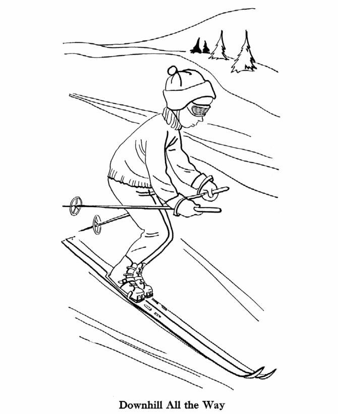 Cross Country Skiing coloring page