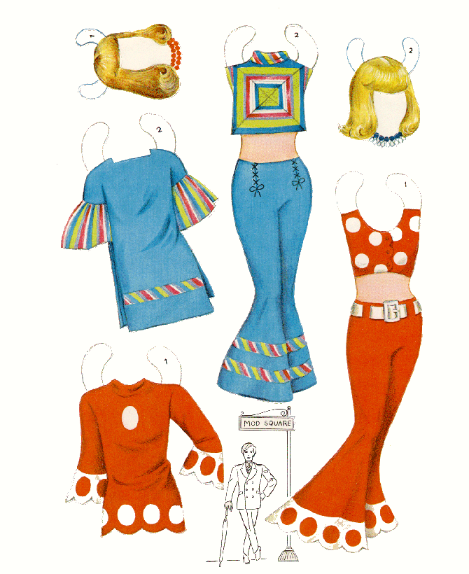 Printable cutout paper doll sheet