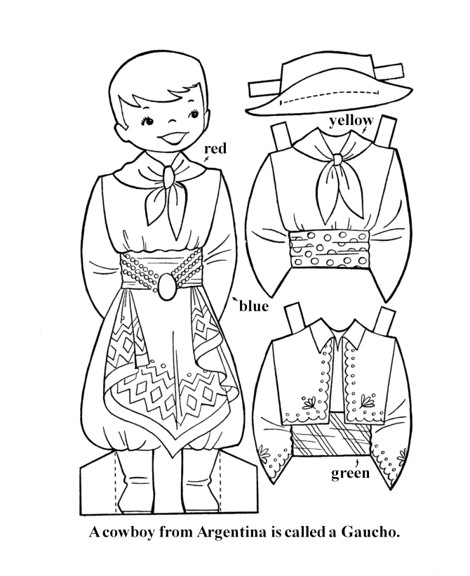 Printable cutout paper doll sheet