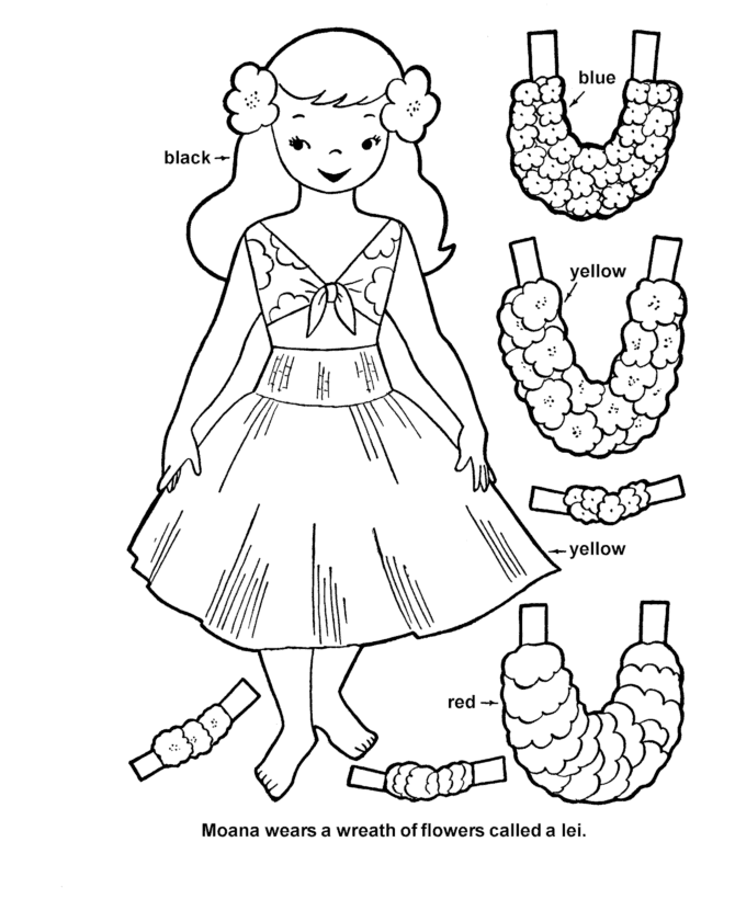 Printable cutout paper doll sheet