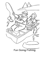 Scouts Fishing in a rowboat