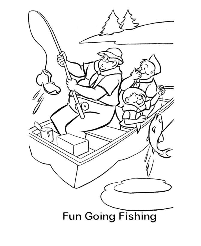 Scouts Fishing in a boat